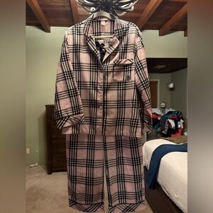 Victoria's Secret Pink and Black Plaid Pajama Set